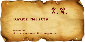 Kurutz Melitta névjegykártya